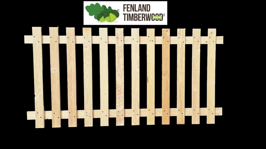 3" x6ft Untreated picked fence panel
