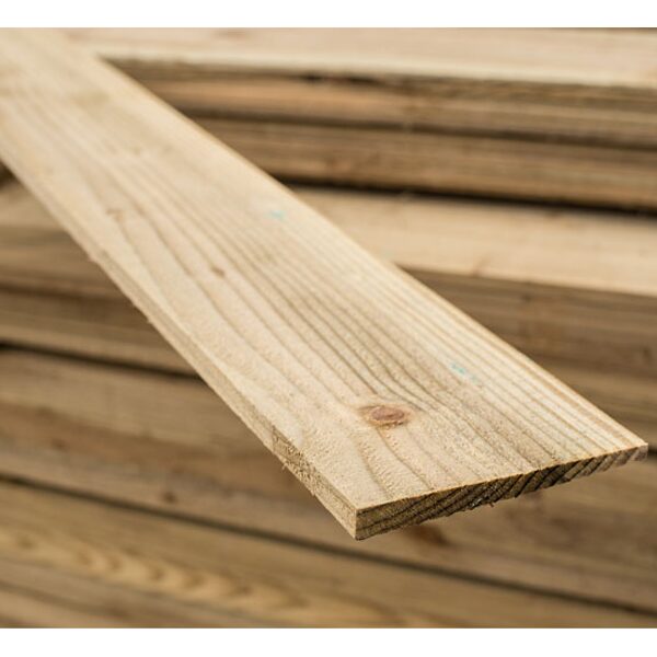 Fence Board 22x125x1800mm Pressure Treated Green Feather Edge 